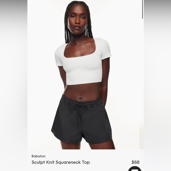 ARITZIA BABATON SCUPLT KNIT SAUARE NECK TOP - Picture 1 of 8